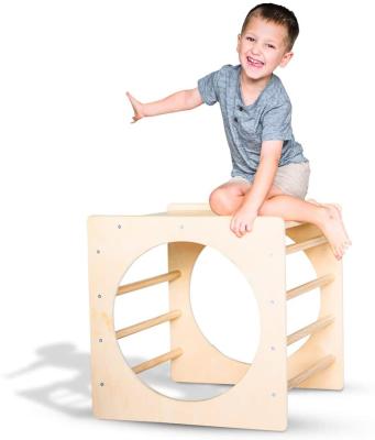 China Eco-friengly Montessori Toys Indoor Kids Play Gym Ladder Pickler Triangle Climber Wooden Toy for Toddlers Cube Climbing Frame Playground for sale