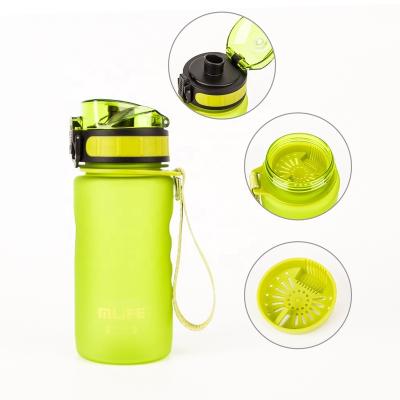 China Green 350ml Sustainable Recycled BPA Free School Children Durable Plastic Water Bottle for sale