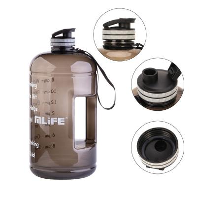 China Gray Color Big Size BPA 1300ml 2200ml 1 Gallon 3.78L Gym Fitness Viable Free Shaker Water Bottle for sale