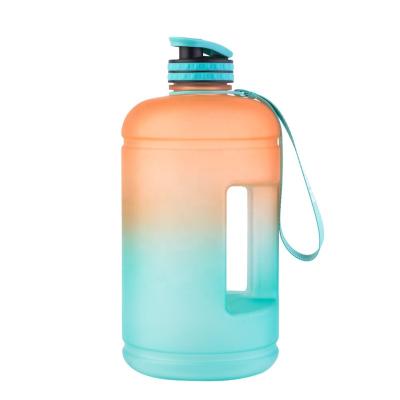 China Mlife Viable 2.2l/73oz 2200ml Gradient Color Large Size Gallon Water Bottle Motivational Jug for sale