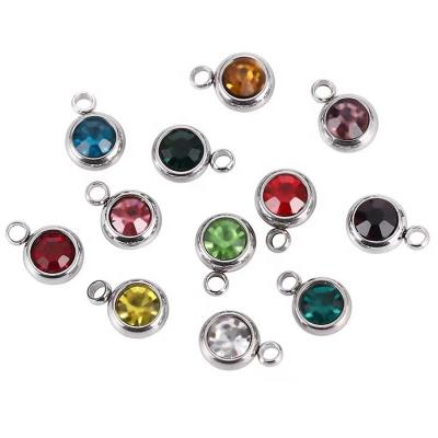 China CLASSIC birthstone birthstone beads Crystal Birthstone Charms as DIY beads pendant with handmade rings around Crystal Charm Set for sale