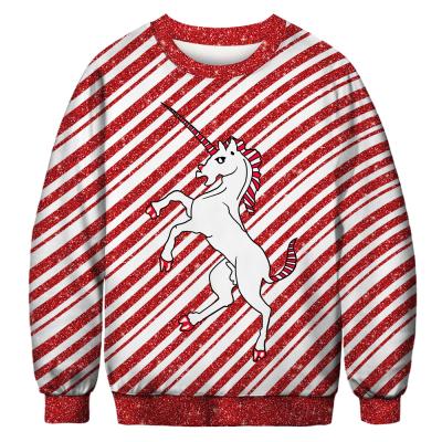 China Wholesale Casual Christmas Sweater Ugly Pattern Printing Cotton Custom Breathable Plus Size Sweater for sale