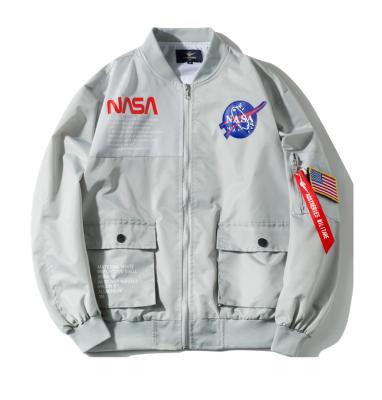 China 2022 polyester fiber winter casual plus size men's NASA flight bomber jackets large plus size bomber jackets coats for men for sale