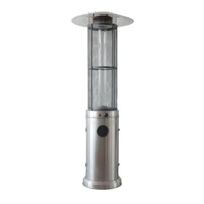 China Good Selling Stainless Steel Circle Flame Stand Manufacturer Stainless Steel With Wheels Gas Outdoor Patio Outdoor Use Flame Glass Heater for sale