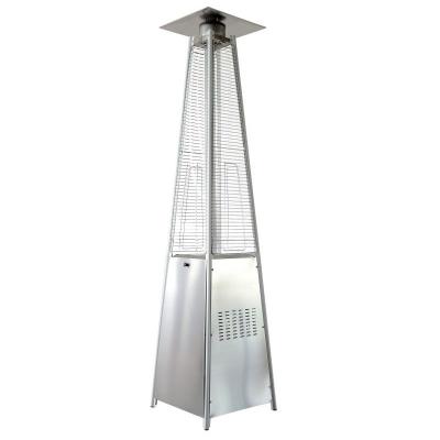 China Stainless Steel New Listing Manufacturer High Quality Stainless Steel With Glass Tube Flame Pyramid Outdoor Patio Gas Heater for sale