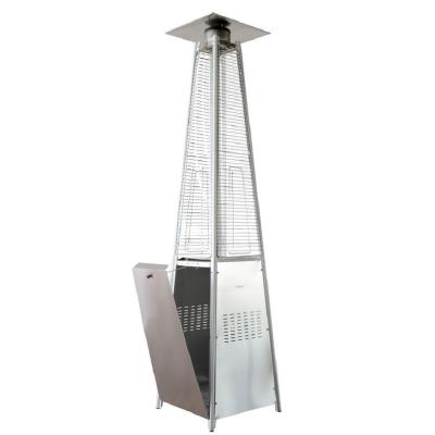 China Factory Supply Manufacturer High Quality Stainless Steel With Glass Tube Stainless Steel Pyramid Gas Flame Outdoor Patio Heater for sale