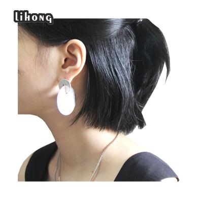 China 2021 new fashion simple disk fashion sense creative modeling architectural earrings for sale