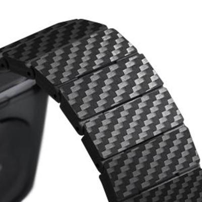 China Carbon Fiber Manufacturer Custom Carbon Fiber Watch Link Band Replacement Strap Compatible With Apple Watch Band Men 44mm 42mm 45mm for sale