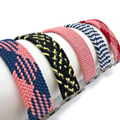 China Flexible Elastic 44mm Series Custom Buckle Sport Quick Release Nylon Watch Band For Apple for sale