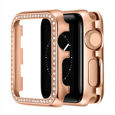 China Fast RX Diamond Designer Stainless Steel Metal Custom Luxury Smart Watch Protect Case For Apple for sale