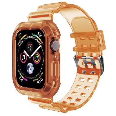 China Easy Transparent TPU 42mm Cover Device Case Frame Watch Band Strap For Apple iwatch for sale