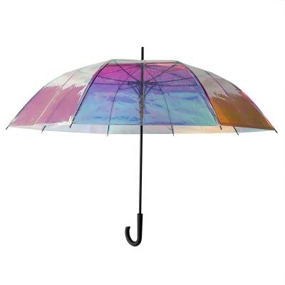 China New Arrival Colorful Cheap Design High Quality Auto Open Fashion TPU POE Material Color Changing Transparent Umbrella for sale