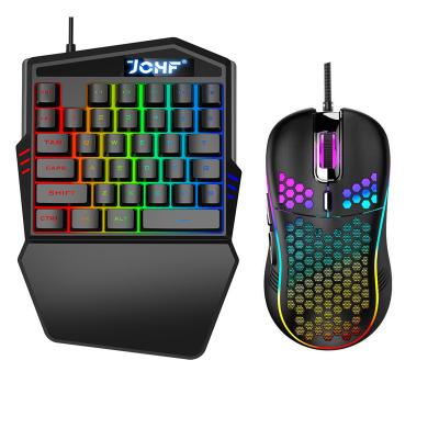 China JCHF Plug and Play RGB Lighting Mechanical Gaming Keyboard 35 Keys and Mouse Combo Backlit Wired Keyboard for Gamer for sale