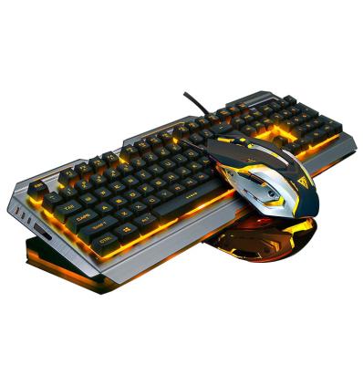 China Newly Waterproof Human Ergonomic Metal Keyboard and Mouse Sets LED Mechanical Game Gaming Combo Kit for Game Player for sale