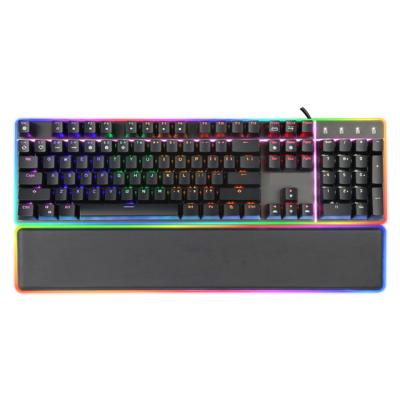 China Mechanical Keys Rechargeable Anti-ghosting Keyboard 104 Switch LED Blue Backlit 2.4G Wireless Gaming for sale