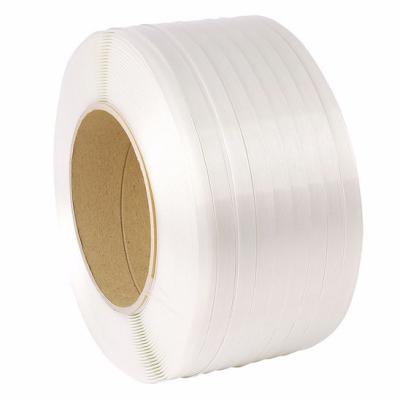 China Machine packing hot sale high tenacity white webbing woven polyester pp packing strap rope strapping for sale