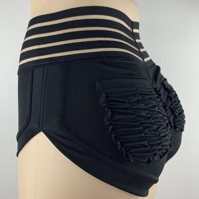 China Breathable High Waisted Sports Fishing Hip Yoga Pants Female Summer Tight Running Fitness Shorts Lifting Hot Pants for sale