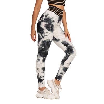 China Breathable Women Tie Dye Fitness High Waisted Breathable Sport Yoga Pants for sale