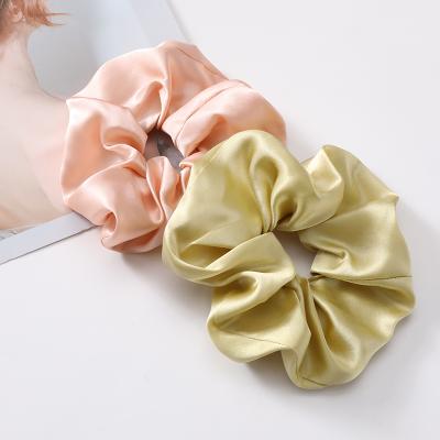 China Oversized Japan hair satin scrunchies and korean style pink high quality custom made silk scrunchies big size for sale