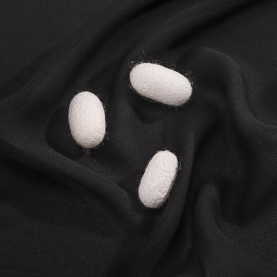 China 100% pure black mulberrry crepe foam silk fabric in classic silk breathable crepe silk for sale