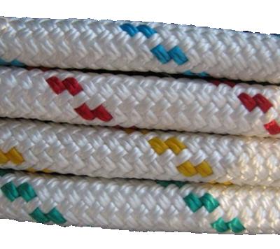 China High Strength White Colored Braided Polyester Double Rope for sale