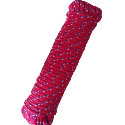 China Diamond Braided Polypropylene Rope 8mm high strength red for sale