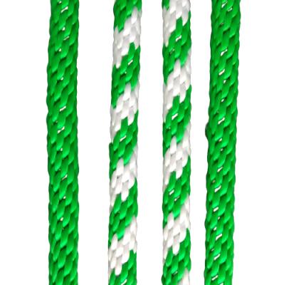 China High Tenacity 4mm Green Solid Braided Polyester Rope for sale