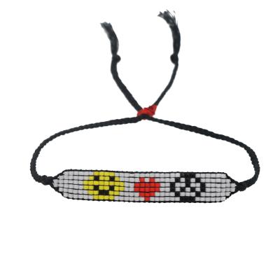 China BOHEMIA Go2Boho Miyuki Beads Woven Bracelets For Women Friendship Jewelry Wholesale Tassel Smile Face Pattern Handmade Braided Bracelet for sale