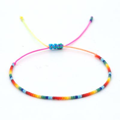 China 2020 Handmade Women's Summer Jewelry Miyuki Rice Beads Bracelet For Rainbow BOHEMIA Go2Boho Simple Multicolor Macrame Friendship for sale