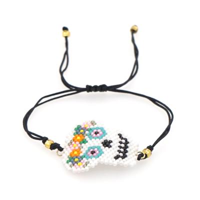 China Go2boho Skull Bohemian Bracelet for Women Miyuki Seed Bead Jewelry Handmade Japanese Bohemian Jewelry Adjustable Bracelets for sale