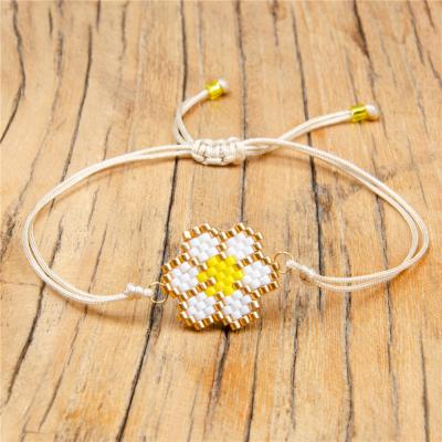 China Classic Go2boho Miyuki Bohemian Summer Beach Flower Pattern Bracelet with Rice Beads for Jewelry Making Bracelets for Kids Girl for sale