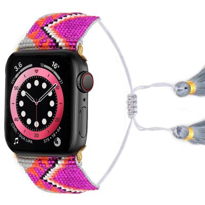 China Go2Boho 2021 FASHION Luxury Beaded Band For Smartwatch Miyuki Woven Band Handmade For Apple Watch Women Watch Strap Accessories for sale