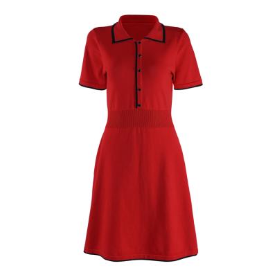 China Low Price Good Quality Women Anti-Static Short Sleeve Casual Knitted Dress for sale