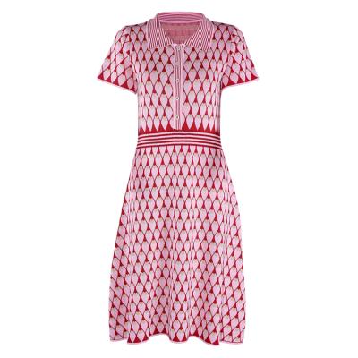 China Anti Static Premium Promotional Plaid Dresses Women Summer Knitted Dress for sale