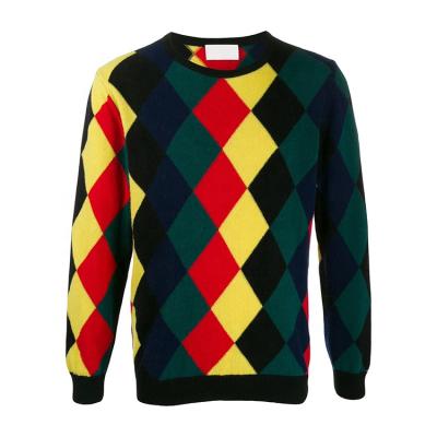 China Anti-wrinkle OEM men's pullover knitting sweater for fashion multicolor knitwear custom knitted sweater top for sale