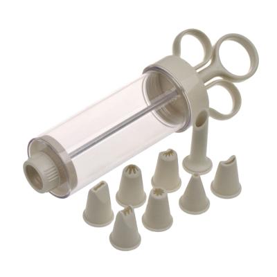 China Viable High Quality DIY Kitchen Cake Decorating Syringe Icing Plastic Baking Set with 8 Nozzles for sale