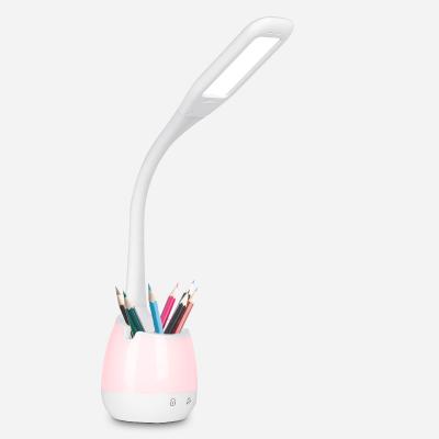 China Pen Holder Desk Lamp Color Changing Puck Lights Night Light Wireless Reading Light Touch Battery Table Lamps for sale