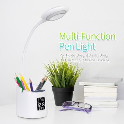 China Contemporary Rechargeable Pen Holder Study Lamp For Student Rechargeable Table Lamp Battery Telephone And Lamps for sale