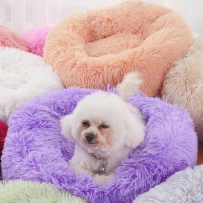 China Viable Wool Cat Cave Fluffy Cat Bed For Deep Sleep Animal Plush Around Pet Bed Nest Pet Supplies for sale