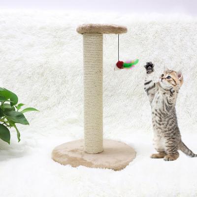 China Wholesale Linen Short Viable Plush Maker Foot Cute Design Cat Sisal Scratching Post Toy for sale