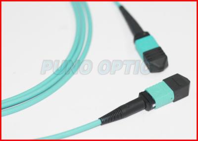 China Aqua-Farbe MTP zu MTP-Flecken-Kabel 3.0mm 12F mit äußerer Hülle OFNP zu verkaufen