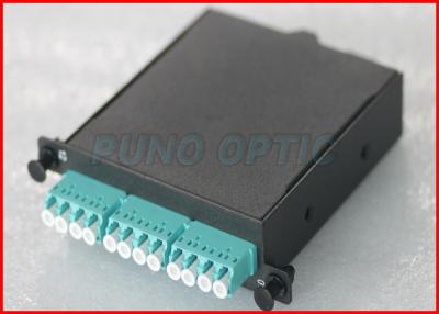 China 24 Fibers Optic MTP Cassette Patch Panel , Multimode MM OM4 Aqua Termination Box for sale