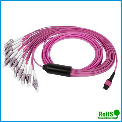 China Customized Multi Color MPO To MPO Cable , 24 Fibers Multimode Patch Cord for sale