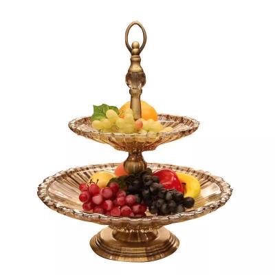 China Sustainable Multifunctional Glass Fruit Tray Candy Bowl Snack Plate Serving Trays Separated Design Home Decor Table Centerpiece for sale