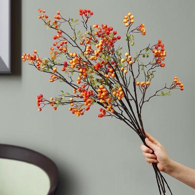 China Bouquet Factory Direct Sale Artificial Flower Red Blue Red Berry Branch For Christmas Wedding Home Decoration for sale