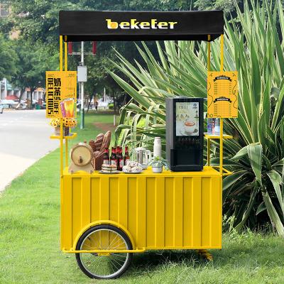 China Custom Fitout 3-Door Cooler and Warmer Multifunctional Food Cart for Garment Shops for sale