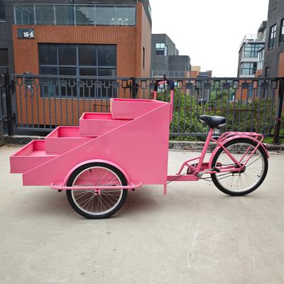 China Customized Food Vending Cart For High Productivity Fruits and Flowers on Street Tricycle for sale