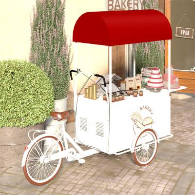 China 300kg Food Bike 3 Wheel Hot Dog Tricycle Cart With Folding Table for Mobile Fruit Cart for sale