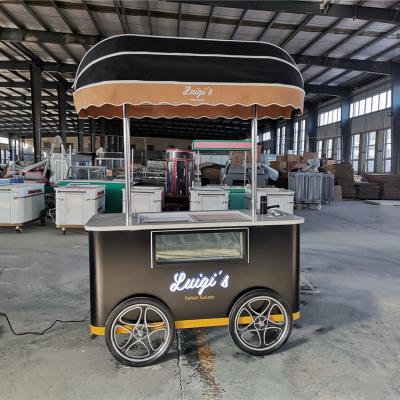 China small ice cream cart with freezer ice cream mobile cart ice cream vending food cart for sale