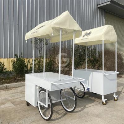 China Ice cream cart shop soft frying mini classic bar scooter push cart for sale